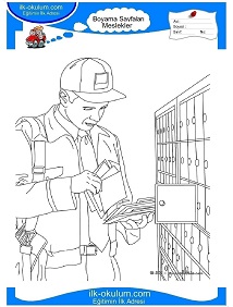 Çocuklar İçin Postacı Boyama Sayfaları 